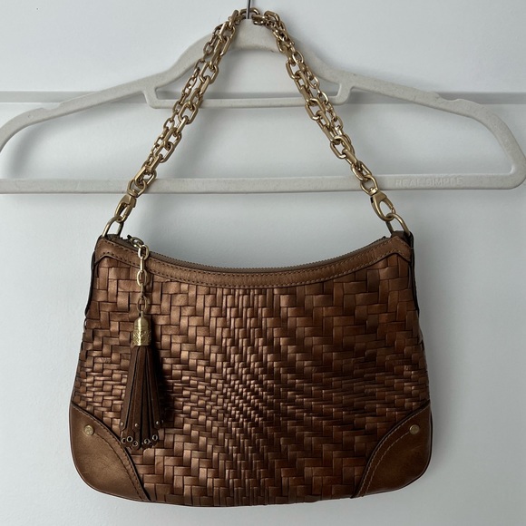 Cole Haan Genevieve Shoulder Bag in Metallic Bronze Leather and Gold - Picture 2 of 5